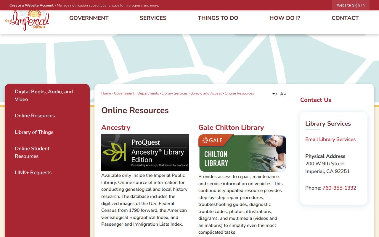 Imperial people directories library genealogy resources